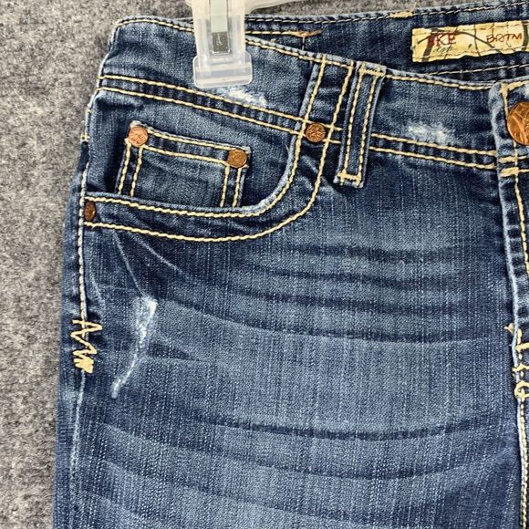 BKE Denim Jeans Women 27 Boot Cut Style BRITM Distressed White Stitching - Picture 6 of 13